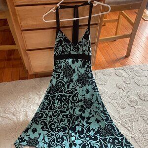 Trixxi Clothing, Teal and black, Halter style sundress.